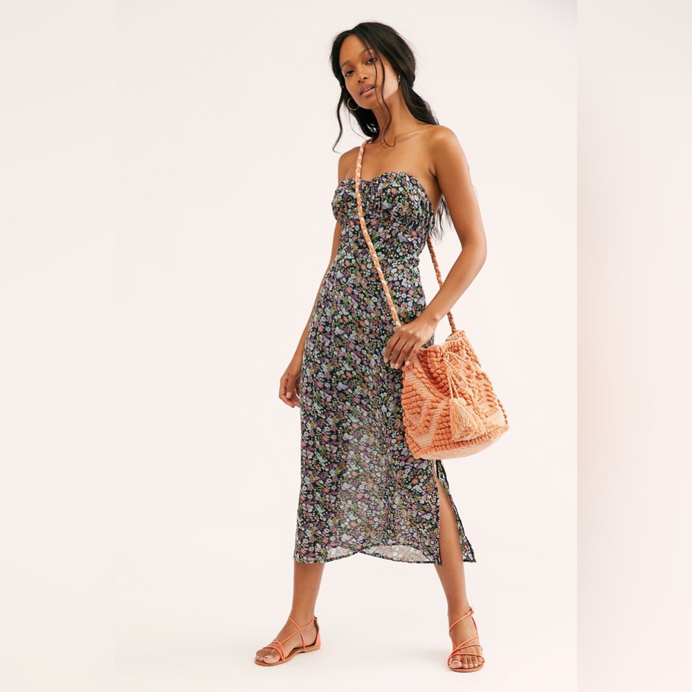 Free People Floral Lulu Midi Dress size 2 NWT